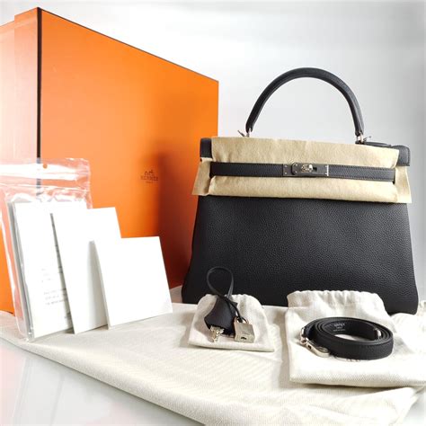 hermes kelly togo retourne black veau|Hermes Kelly II Retourne 32 Veau Togo Black SHW in Box .